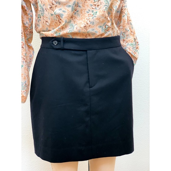 RALPH LAUREN Wool Mini SKIRT Blk LABEL - Picture 1 of 6